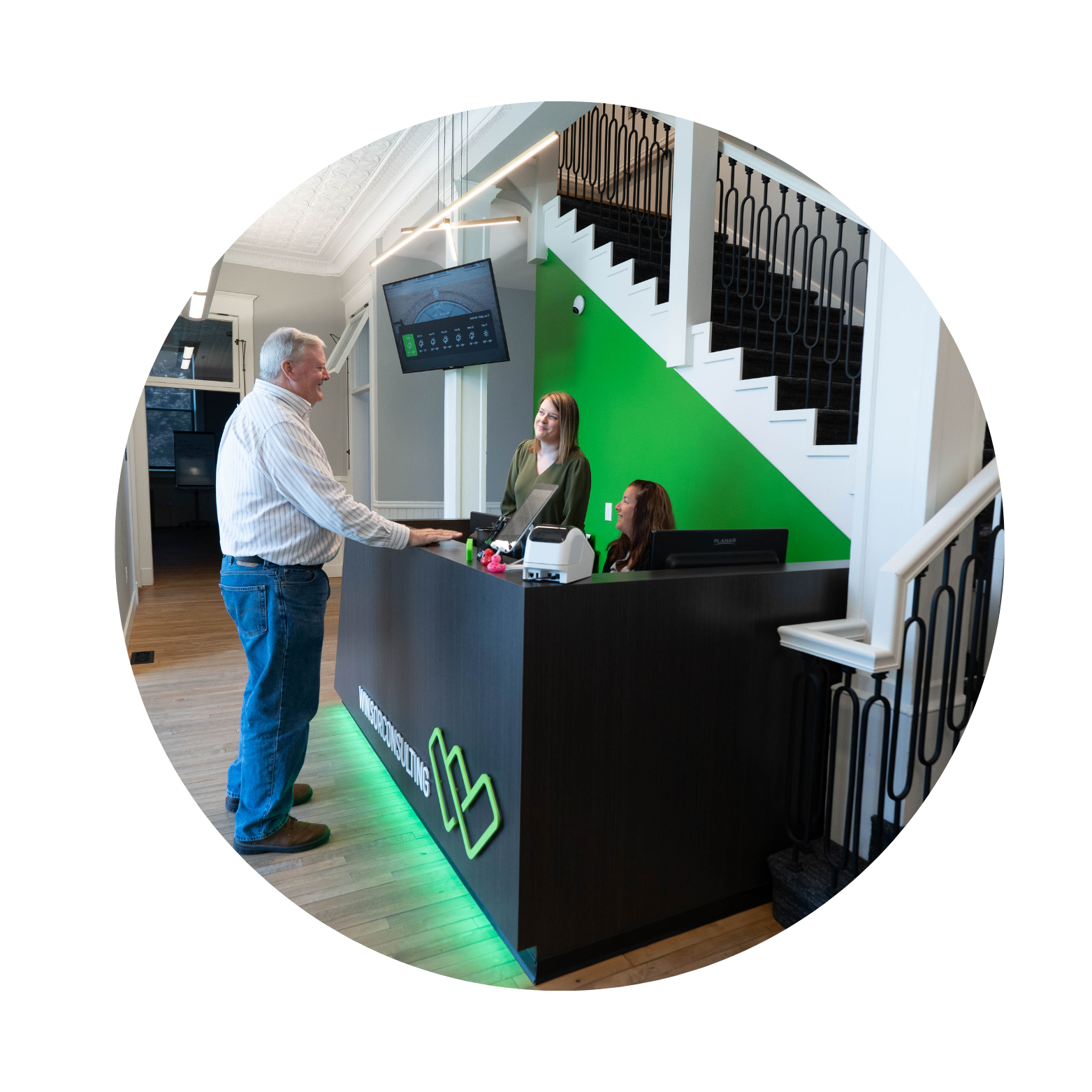 Cybersecurity team working in an office. 